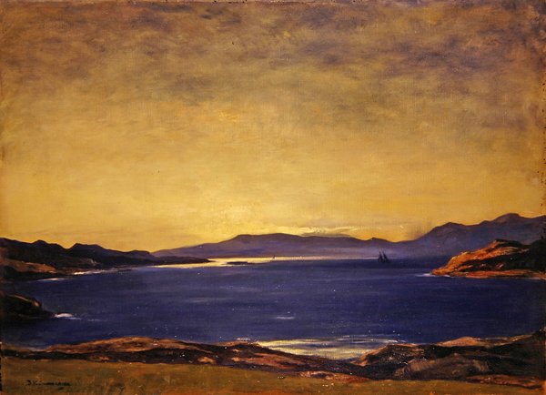 Akşam, Firth of Lorn (tuval üzerine yağlı boya) by David Young Cameron