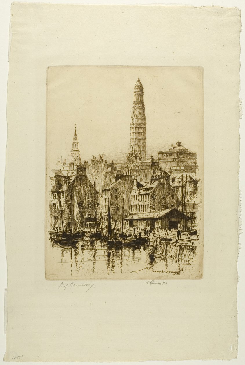 Greenock No. 1, Clyde Setinden on üç plaka by David Young Cameron