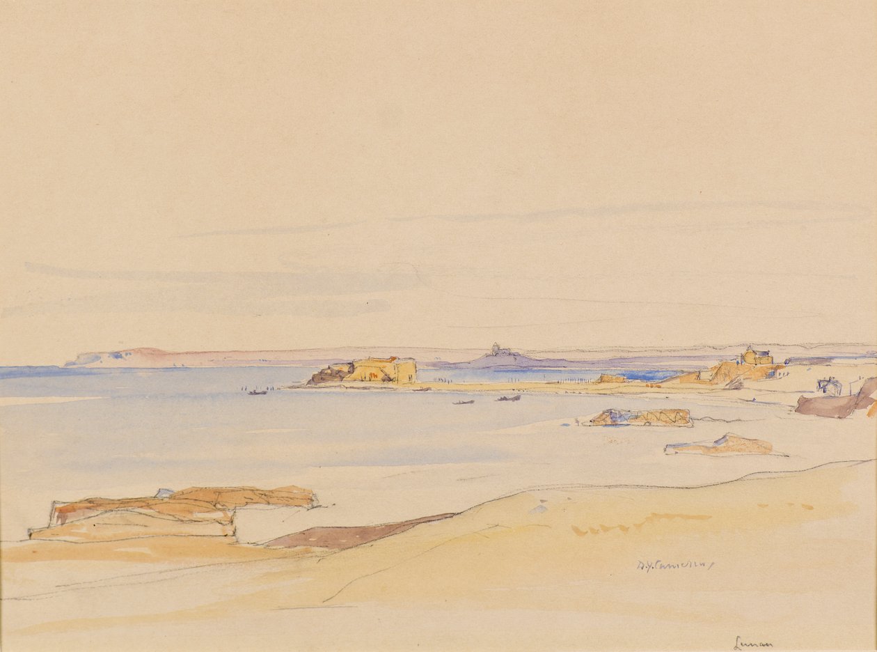 Lunan Körfezi (suluboya) by David Young Cameron
