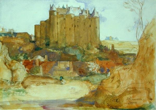 Luynes on the Loire (kağıt üzerine kurşun kalem üzerine sulu boya) by David Young Cameron