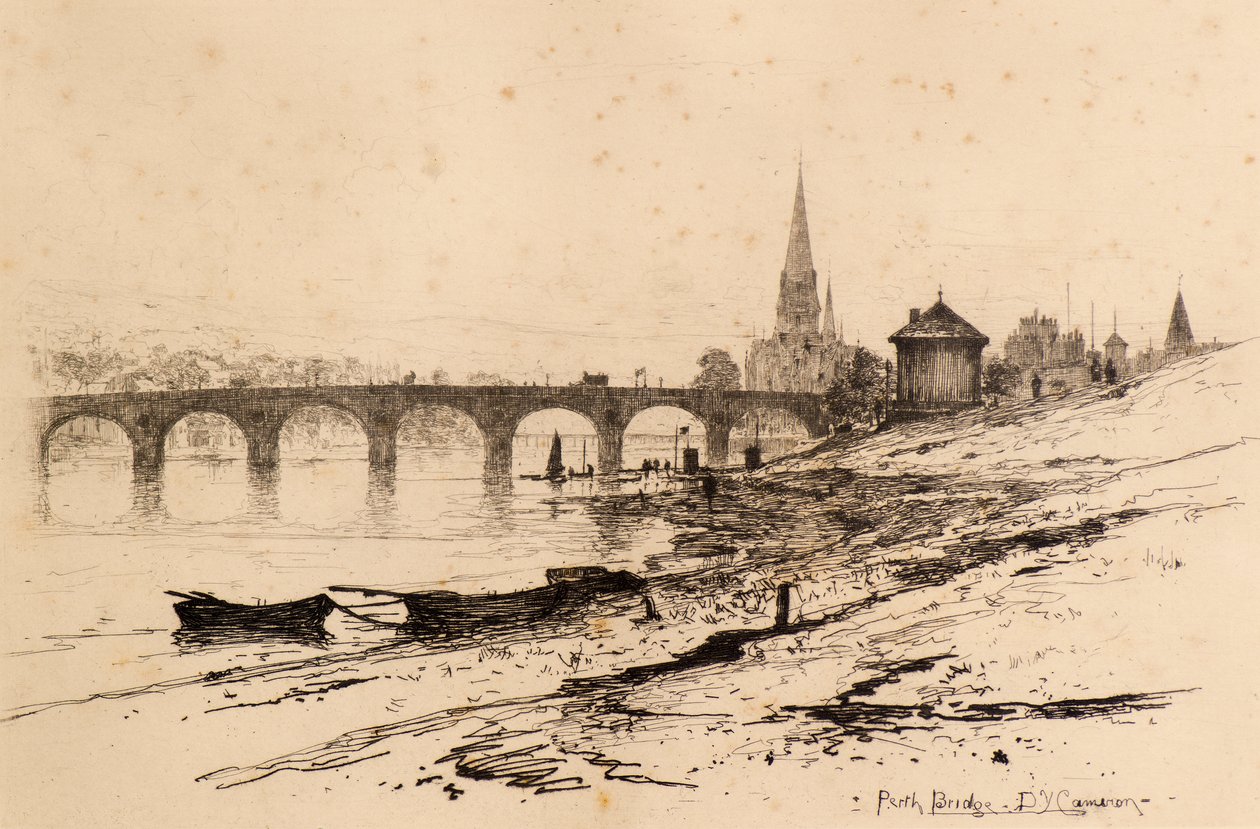 Perth Köprüsü (gravür) by David Young Cameron