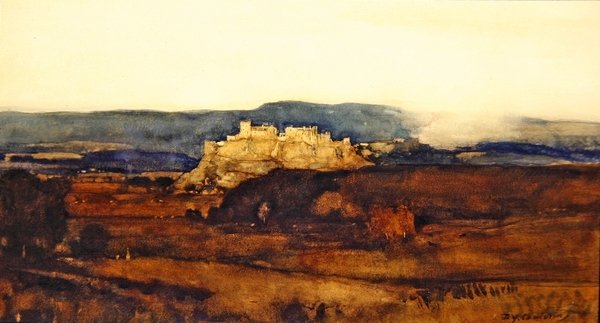 Stirling Kalesi (kağıt üzerine sulu boya) by David Young Cameron