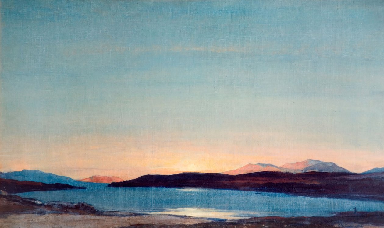 Gün Batımı, Loch Rannoch, 1923. by David Young Cameron