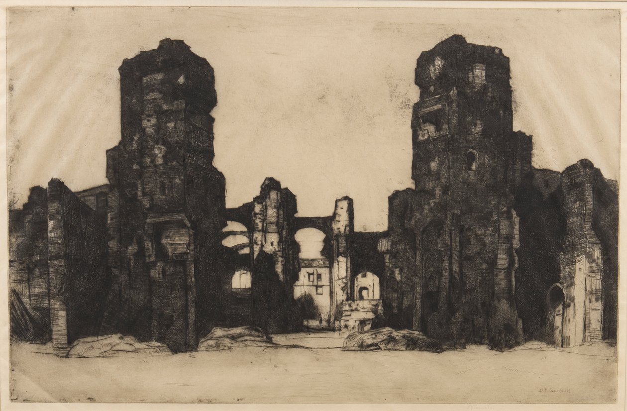 Caracalla Thermae, 1923 (japon üzerinde gravür ve kuru nokta) by David Young Cameron