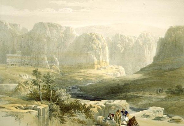 Petra güneye bakıyor, 9 Mart 1839, Louis Haghe (1806-85) pub tarafından oyulmuş Kutsal Topraklar