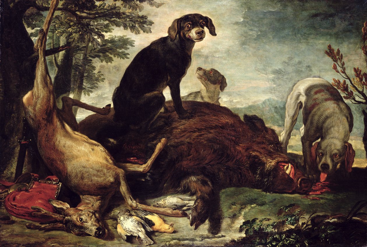 Yaban Domuzu ve Geyik Öldürülmüş Köpekler, by David de Coninck