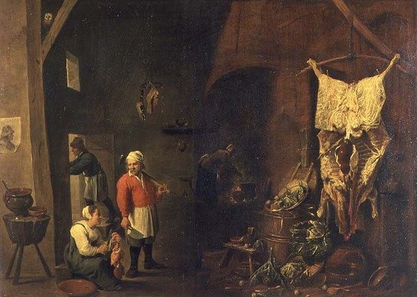 Rustik Bir Evin İçi, 1640 dolayları (tuval üzerine yağlı boya) by David the Elder Teniers