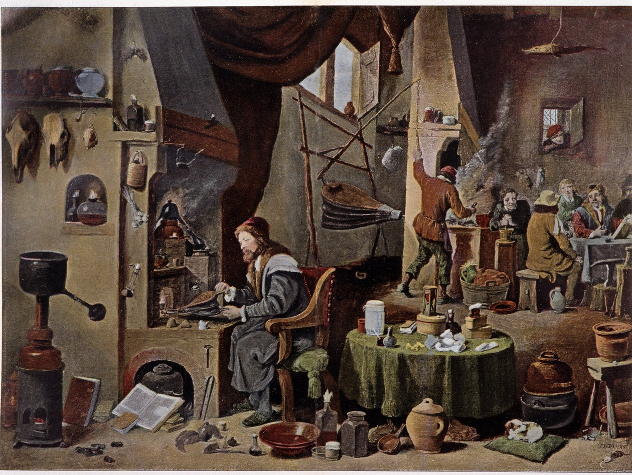 17. yüzyılda bir simya laboratuvarı - David Téniers the Younger