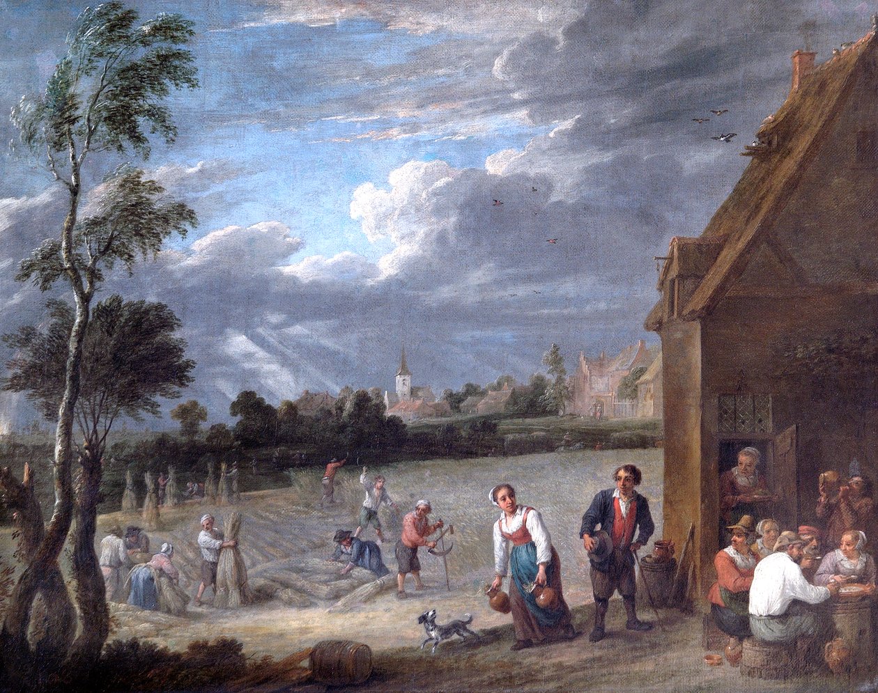 Bir Hasat Sahnesi (tuval üzerine yağlıboya) by David Teniers the Younger