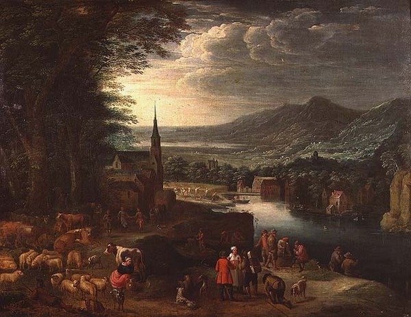 Geniş bir dağ manzarası by David Teniers the Younger