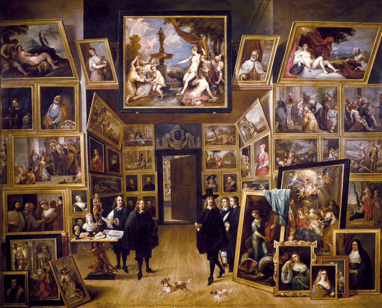 Arşidük Leopold Wilhelm Resim Galerisinde, c.1647 (bakır levha üzerine yağlı boya) by David Teniers the Younger