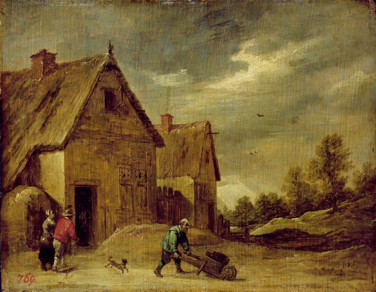 El Arabalı Çiftçi (meşe üzerinde yağ) by David Teniers the Younger