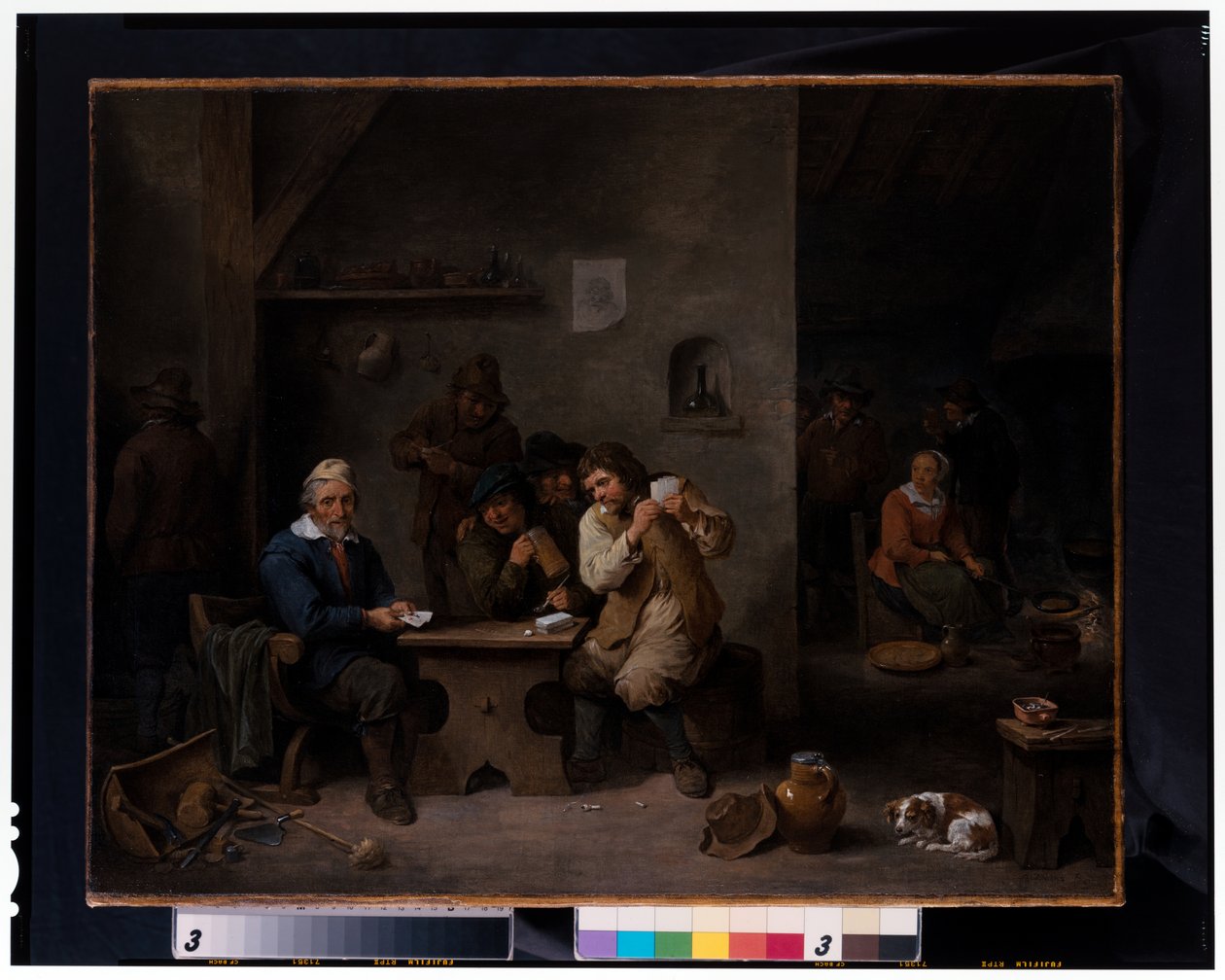 Tavernada kumar oynayan figürler by David the Younger Teniers