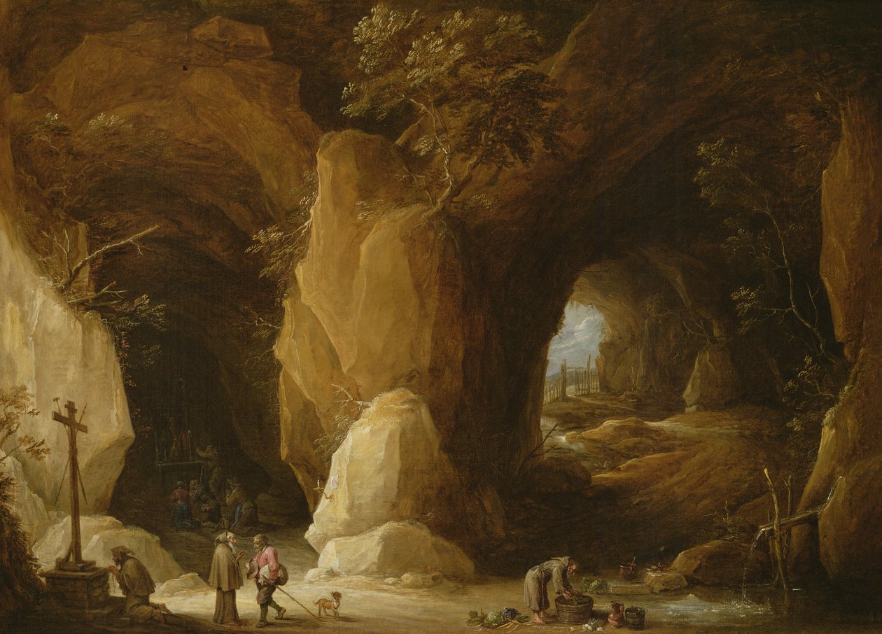 Bir Mağaradaki Münzeviler, 17. yüzyıl by David Teniers the Younger