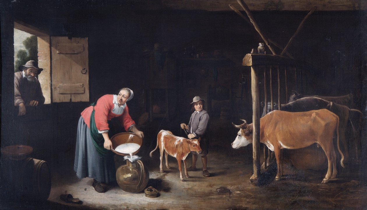 Bir ahırın içi, 1640-50 dolayları (tuval üzerine yağlı boya) by David Teniers the Younger