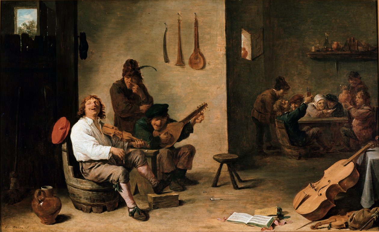 Bir Tavernadaki Müzisyenler David Teniers the Young (1610-1690) 17.yy Torino, Galleria Sabauda İtalya by David Teniers the Younger