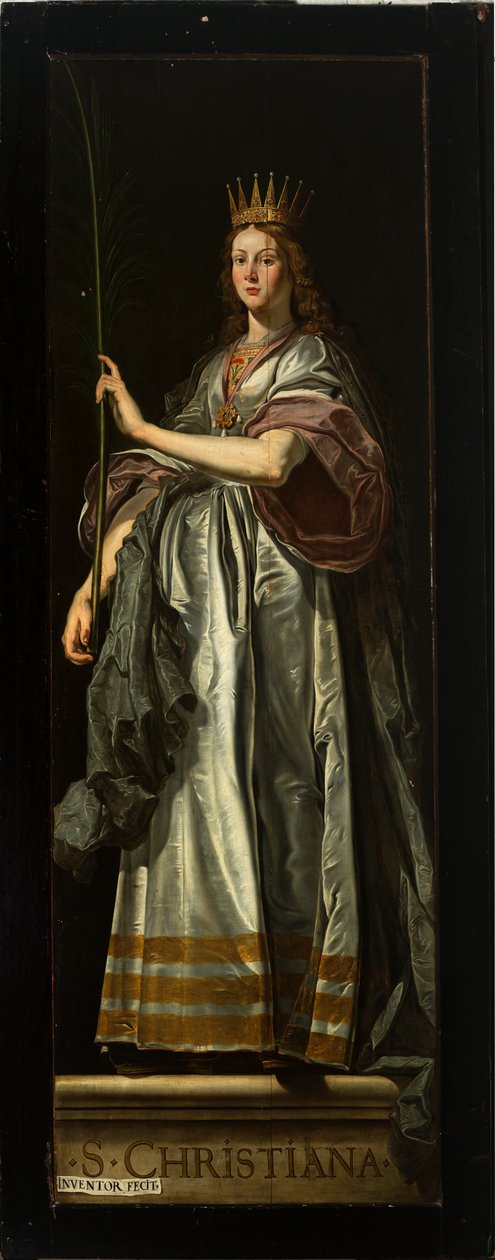 Parish kilisesi (Bizim Leydi Bölge Kilisesi). İç mekan. tablo. triptik. Yaşlı David Teniers. Arka uç. Christiana. by David Teniers the Younger