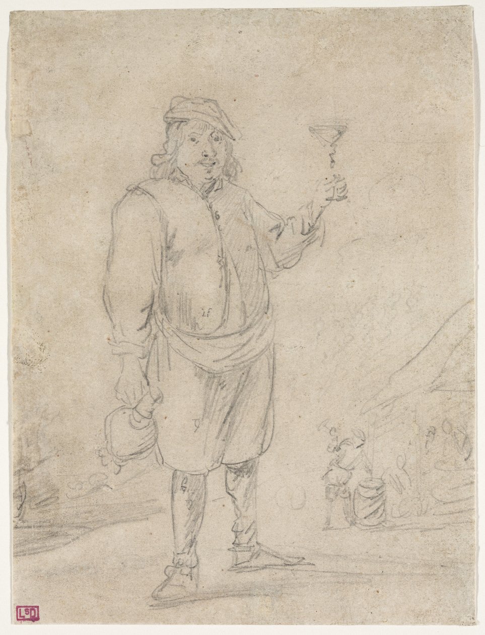 Bir Kadeh Şarap Yükselen Köylü, 1644 dolayları by David Teniers the Younger