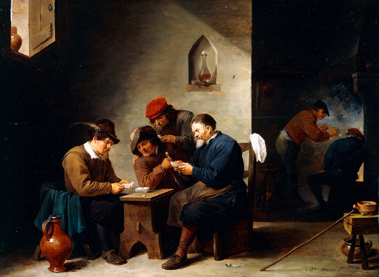 Köylüler Bir Kulübede Kartlarda, c.1644-45 by David Teniers the Younger