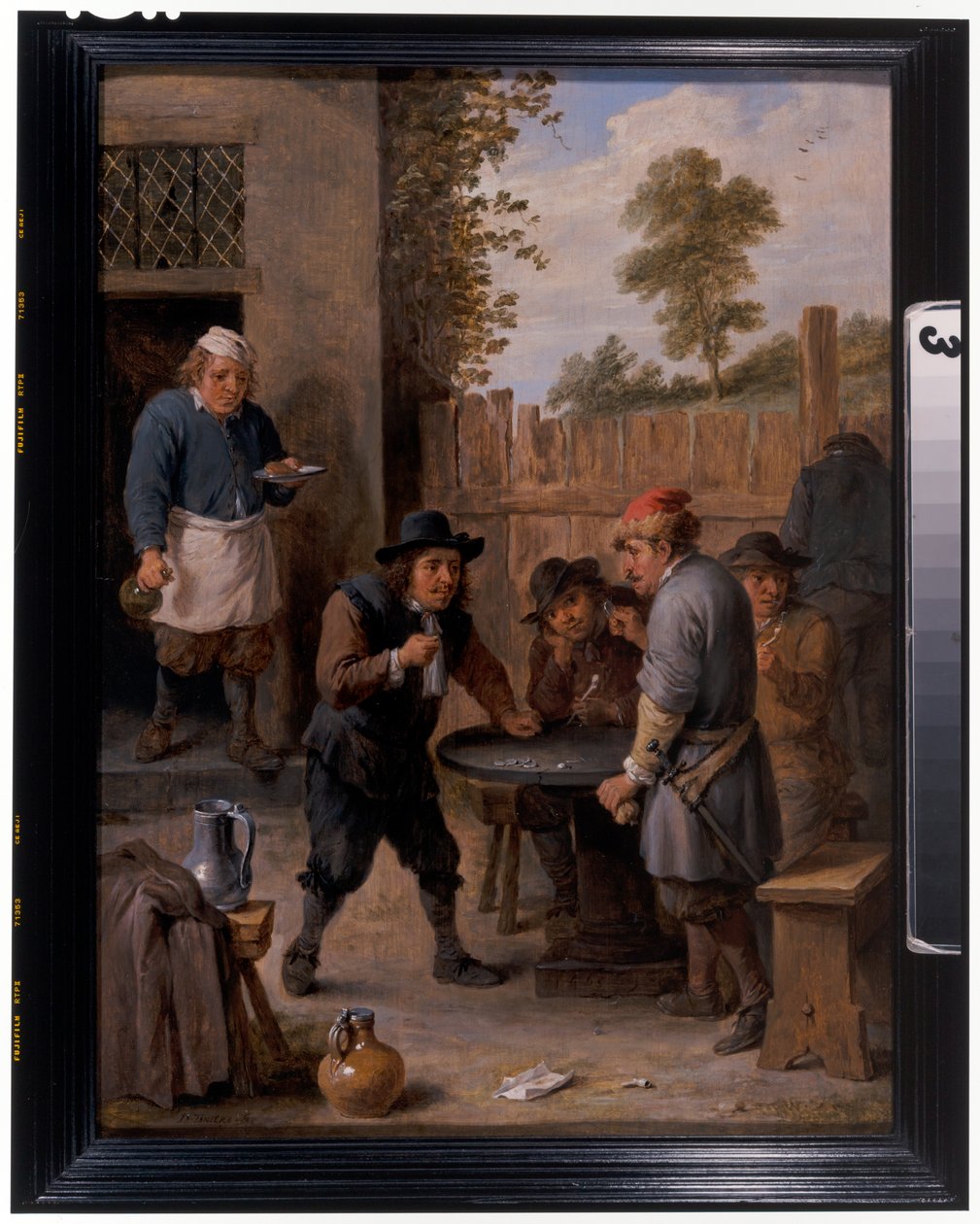 Bir hanın önünde zar oynayan köylüler by David the Younger Teniers