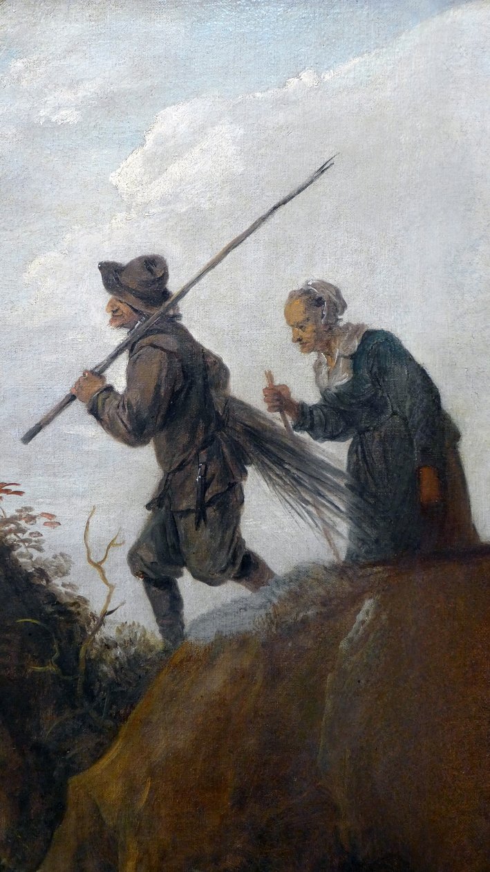 Oduncular: iki yaşlı köylünün detayı by David Teniers the Younger