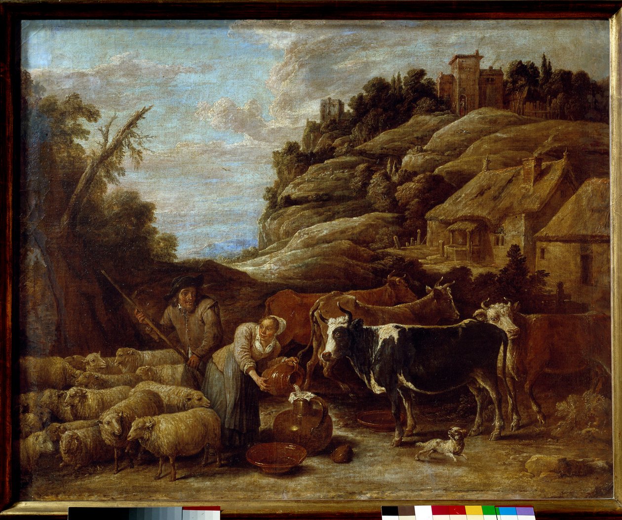 Sürünün sağılması. David II Teniers