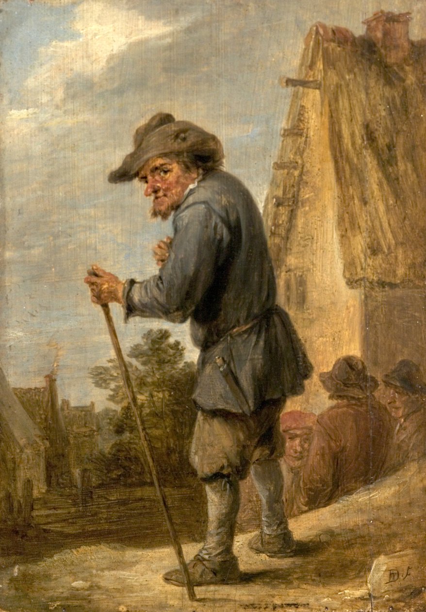 Dört Köylü ile Köy Manzarası by David Teniers the Younger