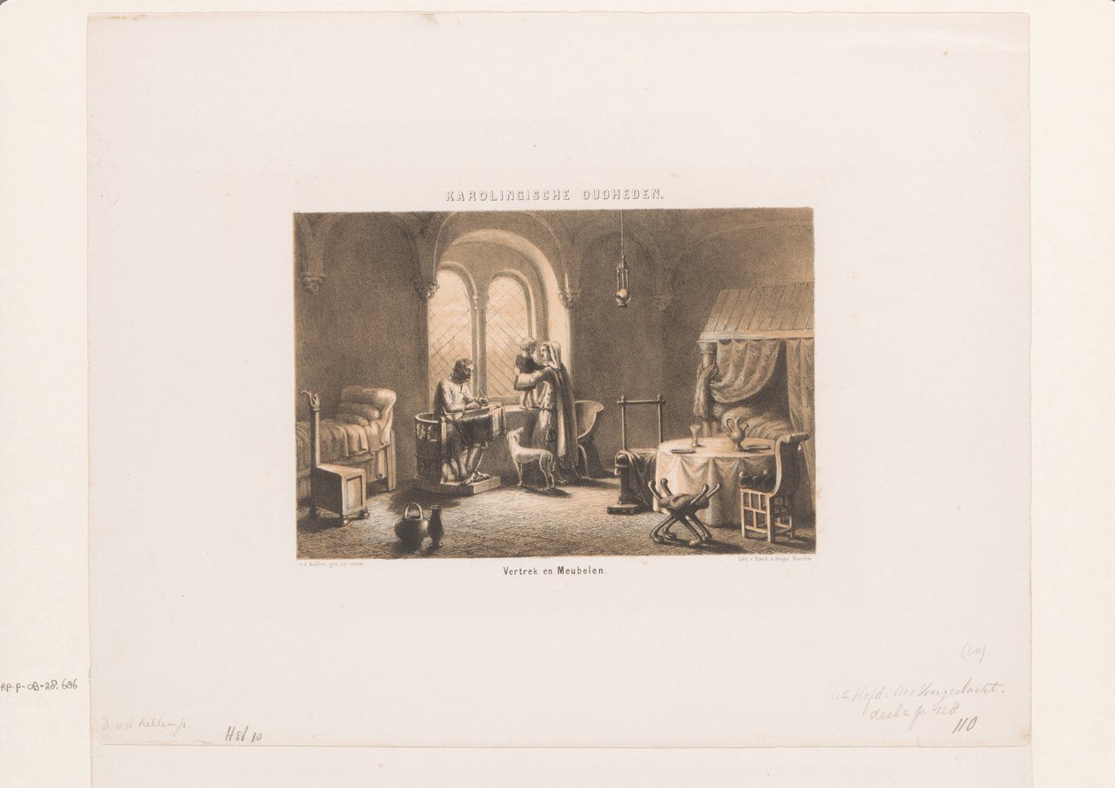 Karolenj iç Karolenj Eski Eserleri; Gidişler ve mobilyalar (nesne üzerindeki başlık) by David van der Kellen