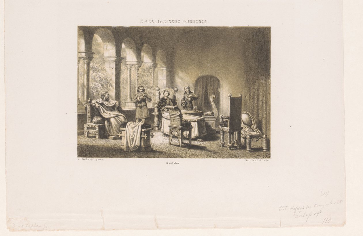 Karolenj mobilya Karolenj Eski Eserleri; Mobilya (nesne üzerindeki başlık) by David van der Kellen