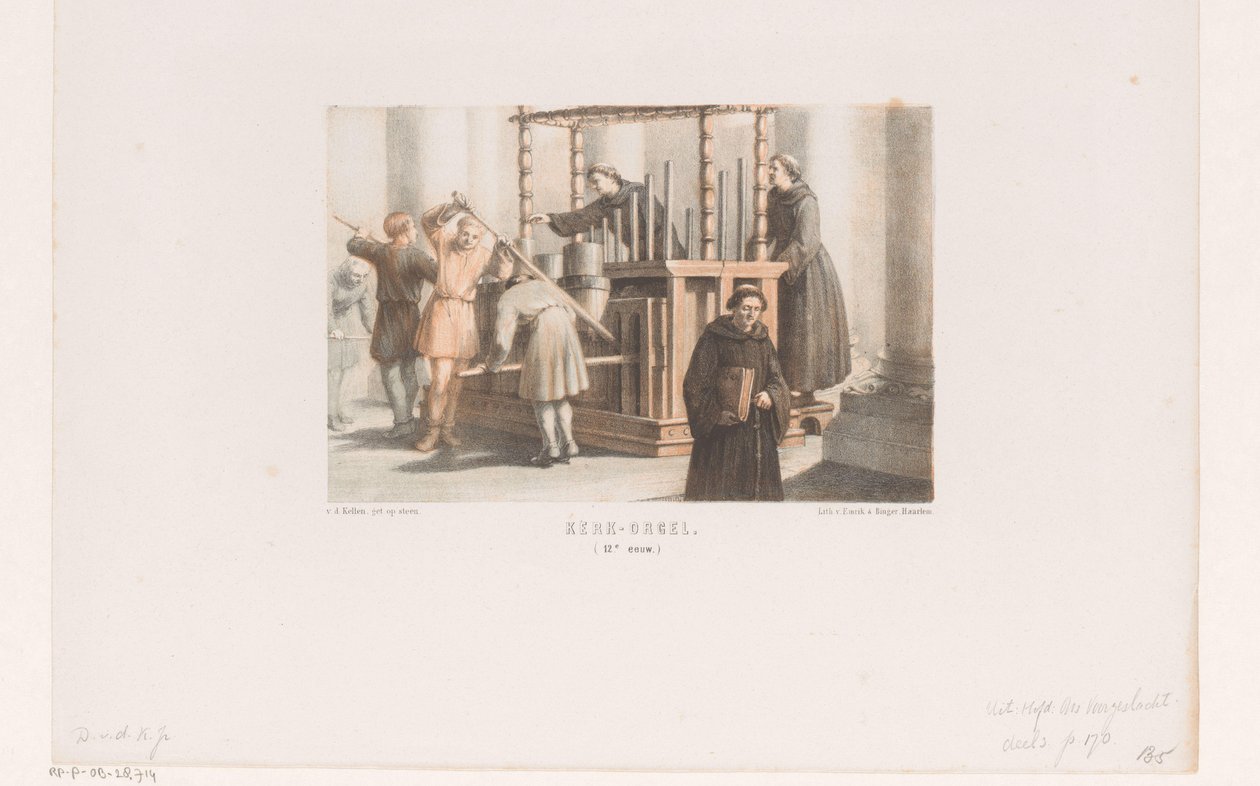 Kilise organı, 12. yüzyıl Kilise organı. (12. yüzyıl) (nesne üzerindeki başlık) by David van der Kellen