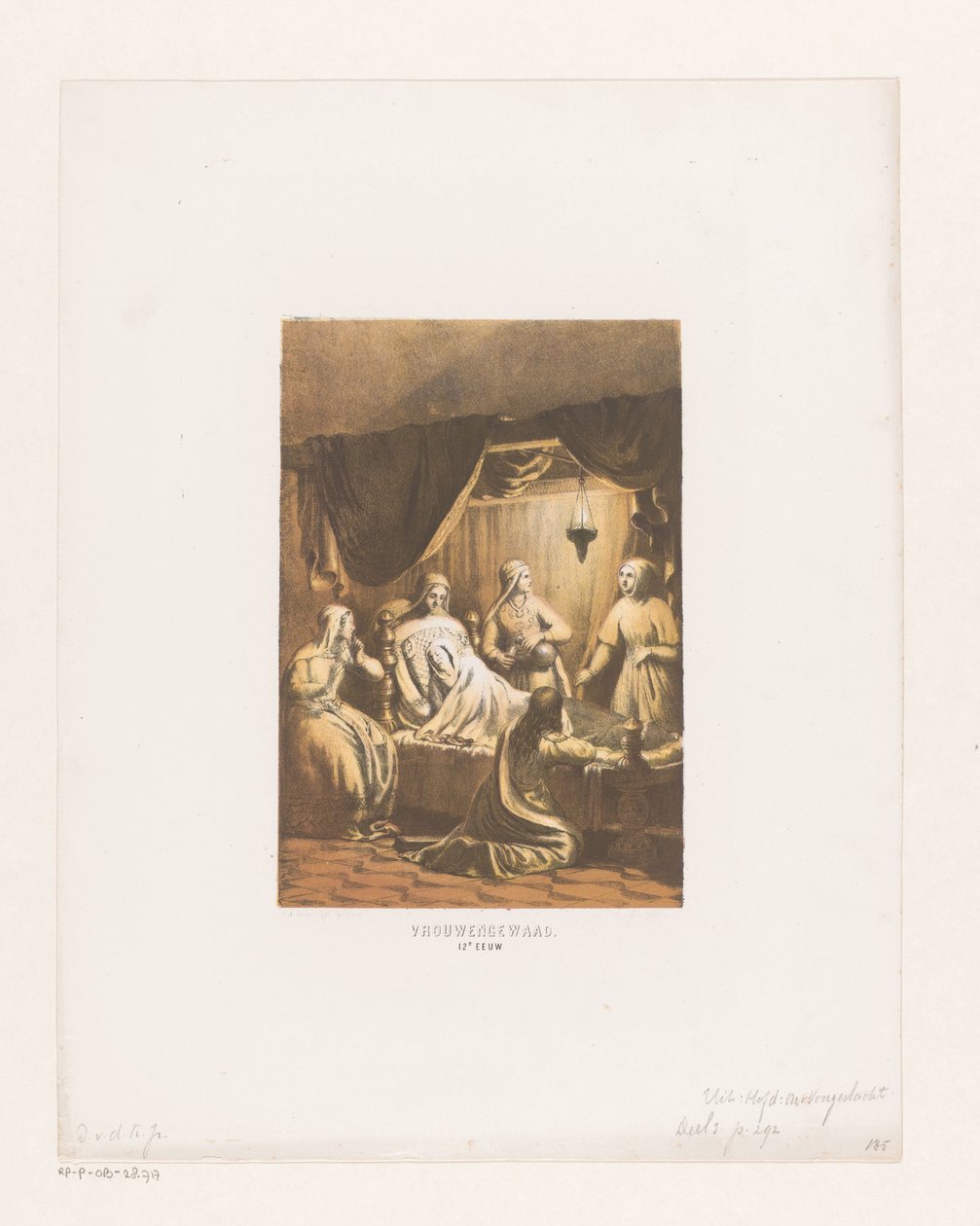 Katlanır takım elbise, 12. yüzyıl kadın bornozları. 12. yüzyıl (nesne üzerindeki başlık) by David van der Kellen