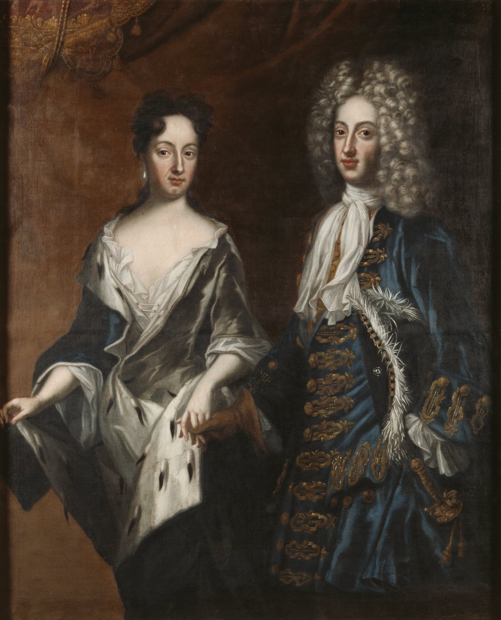 Frederic IV de Holstein Gottorp ve Edwige Sophie de Suede - Frederick IV (1671-1702), Holstein-Gottorp Dükü ve Düşes Hedvig Sophia (1681-1708), Krafft, David, von (1655-1724). Tuval üzerine yağlıboya by David von Krafft