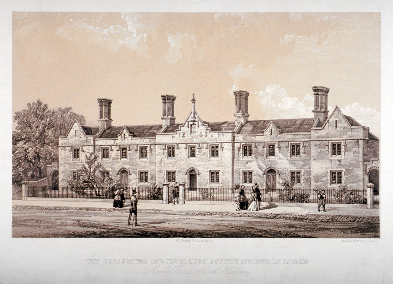 Kuyumcular ve Kuyumcular Gelir Kurumu, Holcroft Road, Hackney, Londra, 1853. by Day and Son