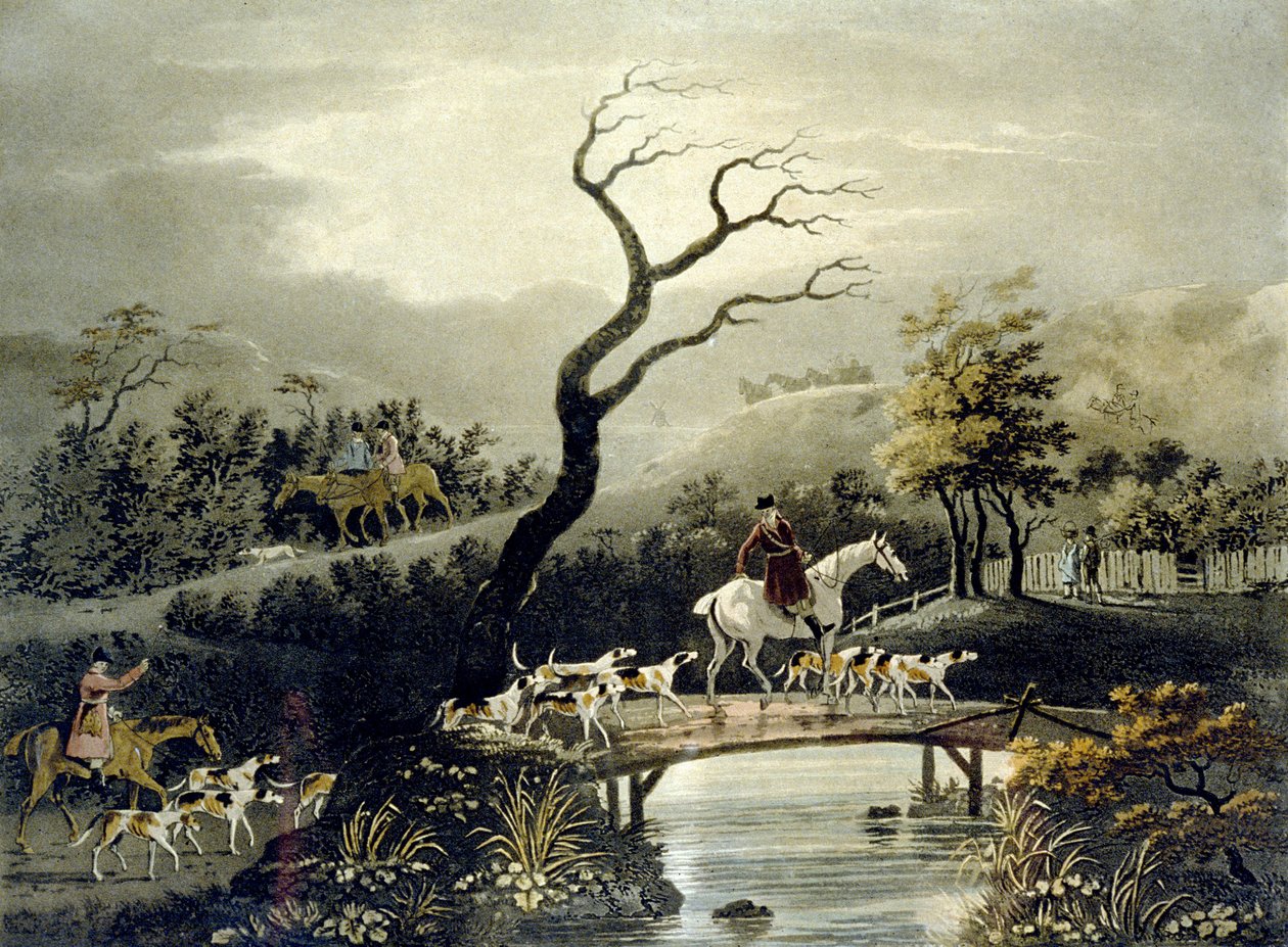 Gece, Foxhunting, J.H. Clarke ve F. Jeakes by Dean Snr. (after) Wolstenholme