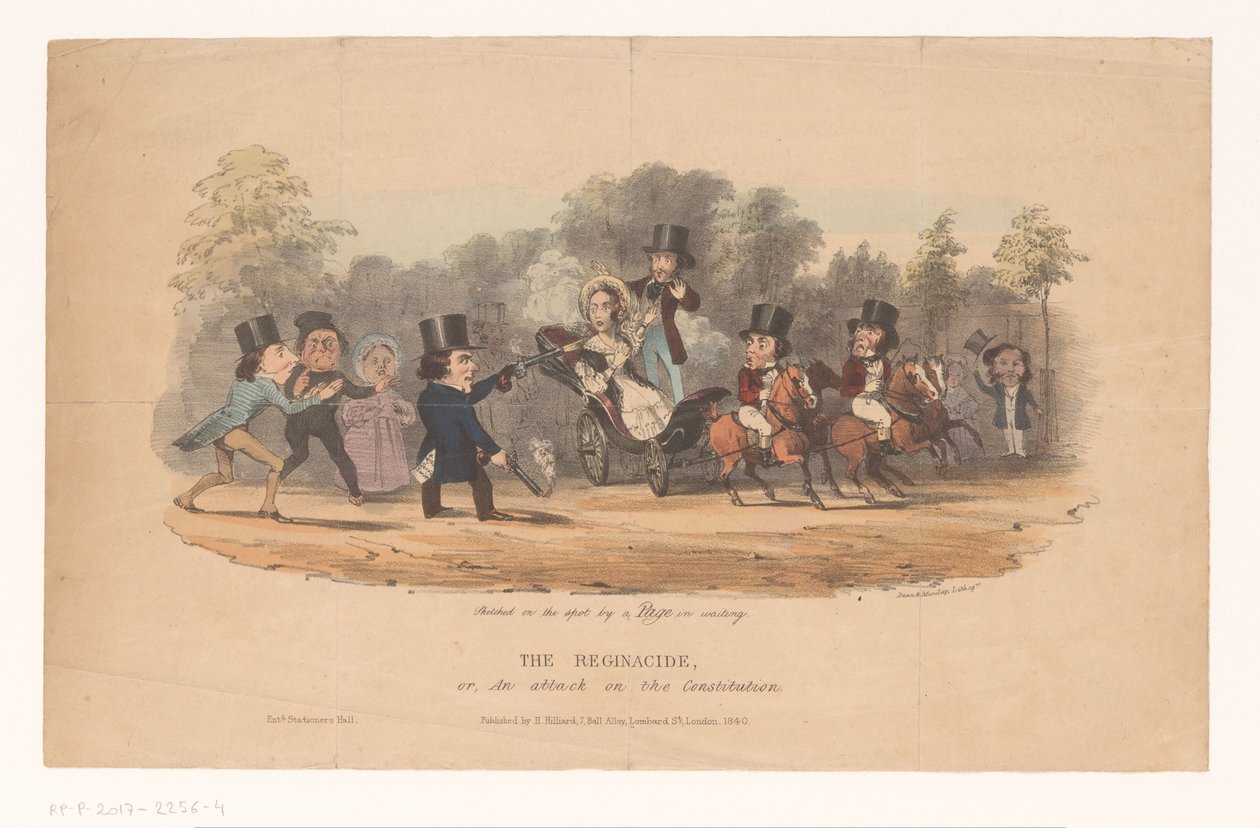 Aanslag op koningin Victoria, 1840 Reginacide veya Anayasaya saldırı (nesne üzerine başlık) by Dean and Munday