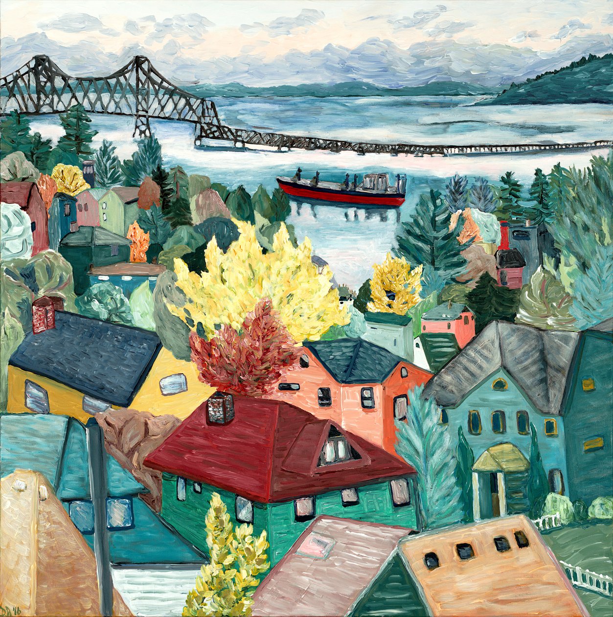 Astoria Manzarası, 2015 (tuval üzerine akrilik) by Deborah Eve Alastra
