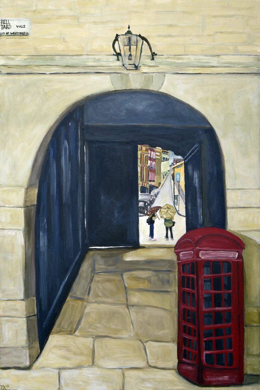 Kırmızı Telefon Londra, 2017 (tuval üzerine akrilik) by Deborah Eve Alastra