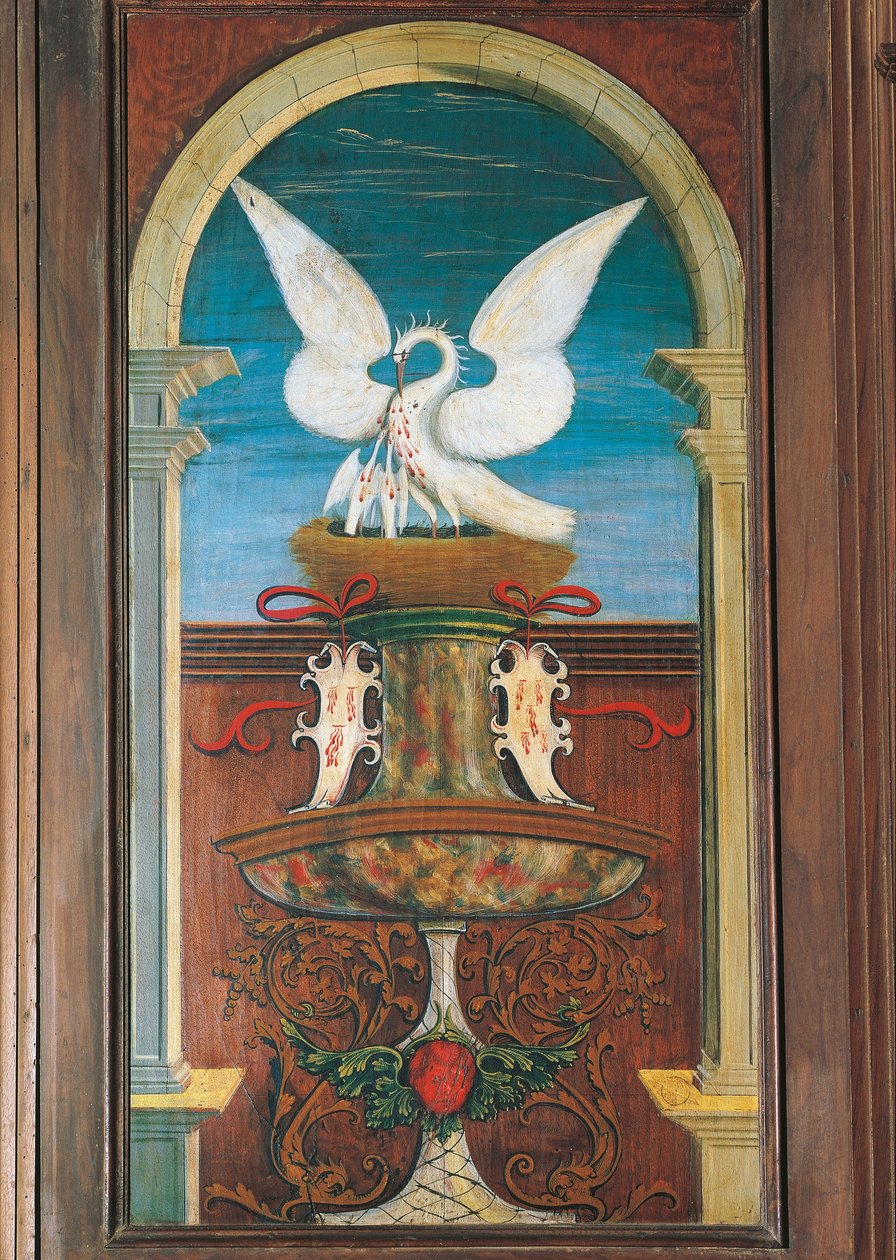 16. yüzyıl korosunun arka bölümünde Defendente Ferrari (1480 veya 1485-1540) tarafından boyanmış çeşme, Aziz Jerome Kilisesi, Biella. İtalya by Defendente Ferrari