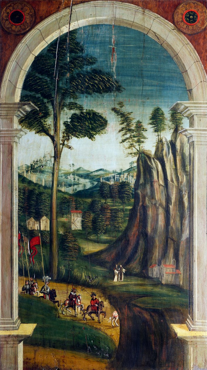 16. yüzyıl korosunun arka bölümünde Defendente Ferrari (1480 veya 1485-1540) tarafından boyanmış perspektif, Saint Jerome Kilisesi, Biella, İtalya by Defendente Ferrari