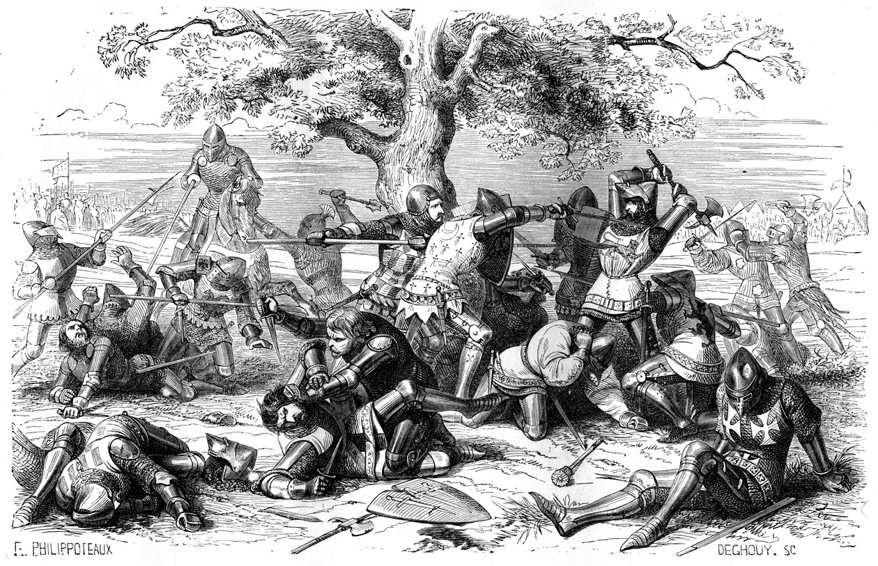 Otuz Fransız şövalyesi İngilizlerle savaşıyor, Brittany, Fransa, 1351 1882-1884 by Deghouy