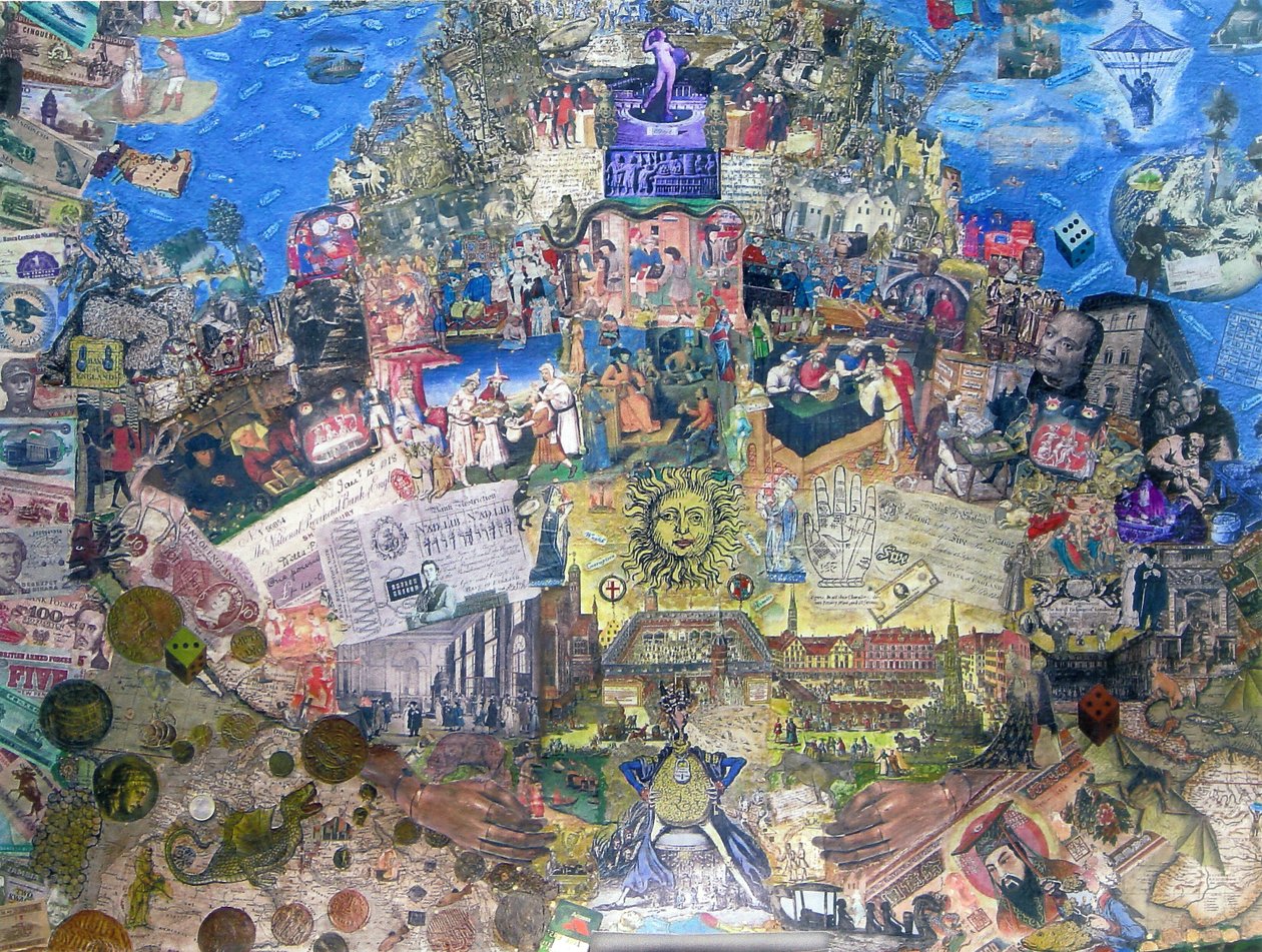 Kredinin Ölümü, 2010 (tuval üzerine kolaj ve karışık teknik) by Deirdre Kelly