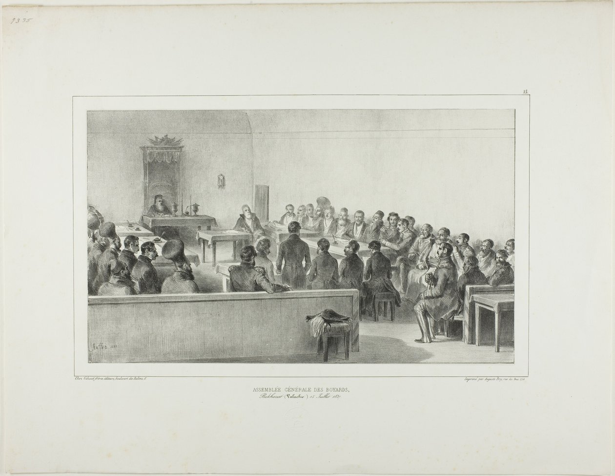 Boyardlar Genel Meclisi, Bükreş, Eflak, 15 Temmuz 1837 by Denis-Auguste-Marie Raffet