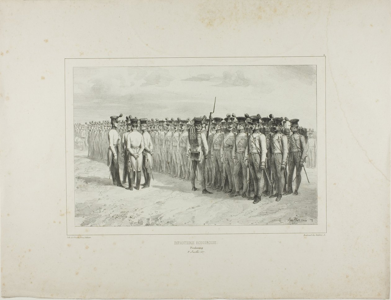 Macar Piyadeleri, Presbourg, 2 Temmuz 1837 by Denis-Auguste-Marie Raffet