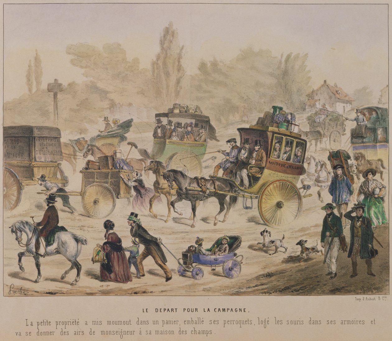 Ülkeye hareket, on dokuzuncu yüzyılın ortası (renkli taş) by Denis Clement Pruche