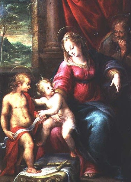 Vaftizci Yahya ile Madonna ve Çocuk by Denis Calvaert