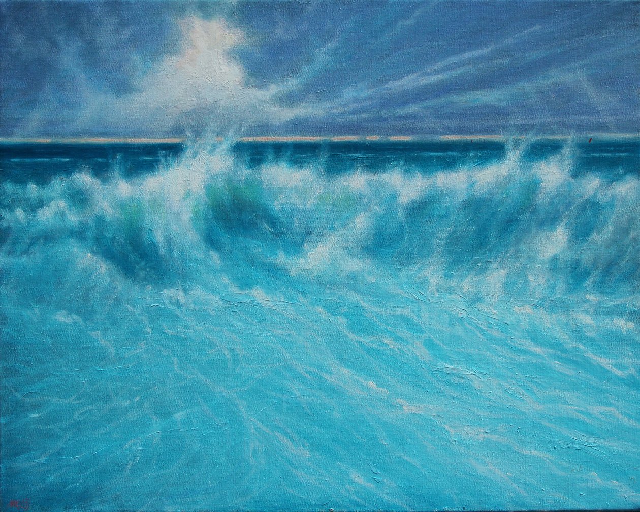 Atlantik Kıyısı, 2019 (Tuval Üzeri Yağlıboya) by Derek Hare