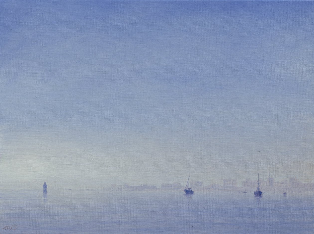 Mumbai Limanı (canva üzerine yağlı boya) by Derek Hare