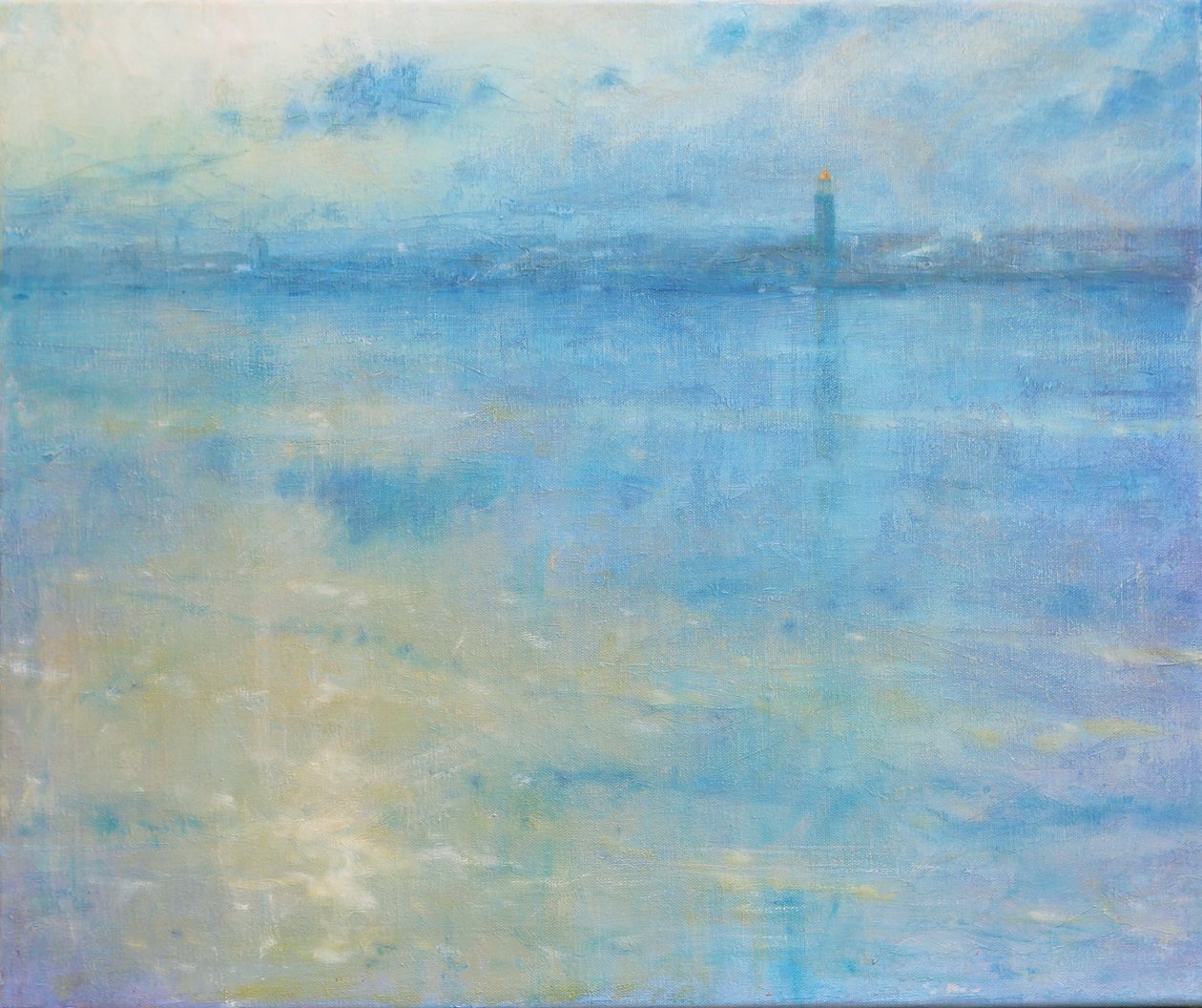 Stockholm Skyline, Riddarfjärden, 2016 (Tuval Üzerine Yağlı Boya) by Derek Hare