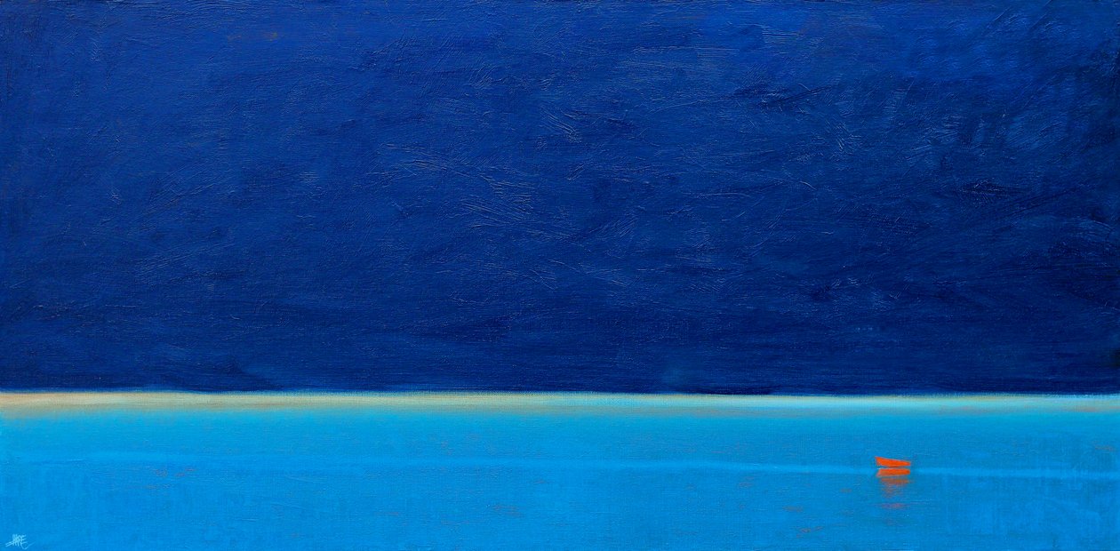Kırmızı Kayık, 2012 (Tuval Üzeri Yağlı Boya) by Derek Hare