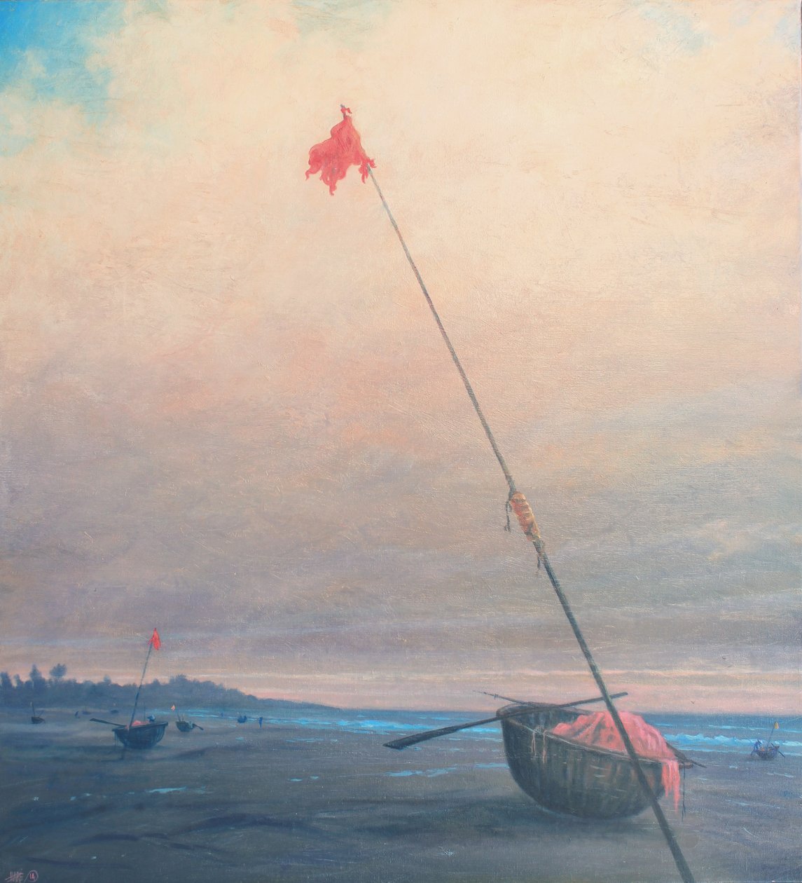 Vietnamca Balıkçılık Coracles by Derek Hare